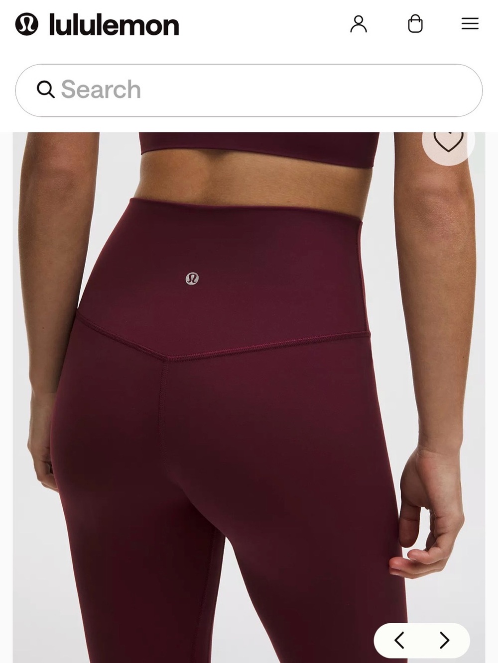 Lululemon High-Rise Leggings-Crop, Size 2